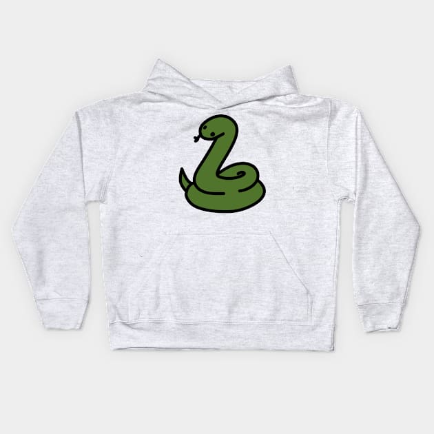 Cute Snake Kids Hoodie by MossMothDesigns